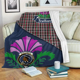 Clan Borthwick Tartan Crest Premium Blanket Thistle Style PA74 Clan Borthwick (Borthwick Tartan) Tartan Today